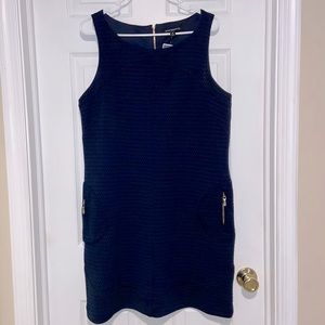 Sharagano Navy Career Shift Dress zip pocket SZ 14 NWT